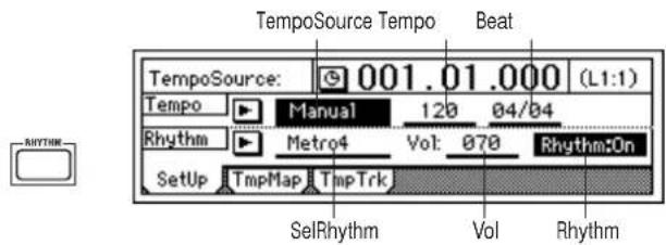 KORG D1200mkII - リズムを設定する - 1