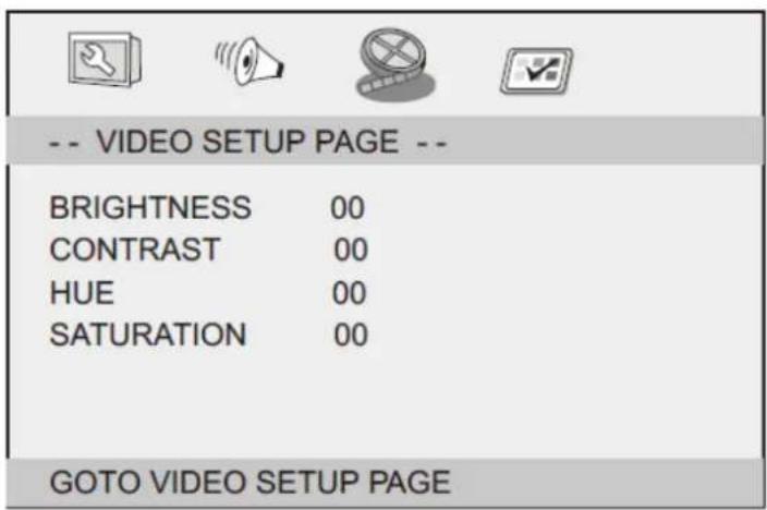 LENCO DVP1064 - Pagina video-instellingen - 1