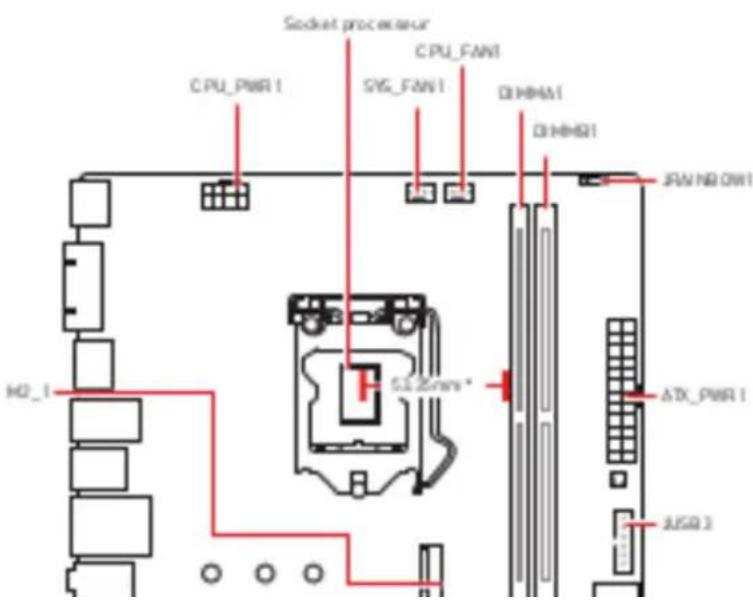 MSI B560MA PRO - Vue d'ensemble des composants - 1