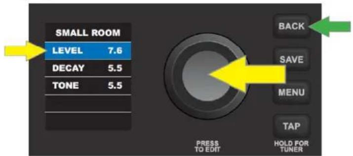 FENDER Mustang LT25 - MODIFICATION ET ENREGISTREMENT DES PARAMÉTRES DES EFFETS - 4