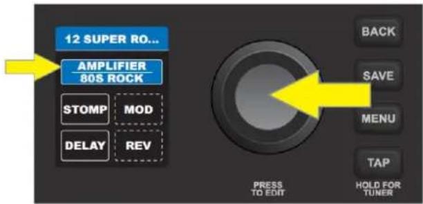 FENDER Mustang LT25 - MODIFICATION ET ENREGISTREMENT DES PARAMÉTRES D'UN MODELE D'AMPLIFICATEUR - 1