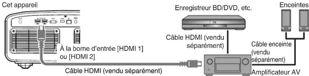 JVC DLANZ8 - Connexion à la borne d'entrée HDMI (entée numérique) - 2