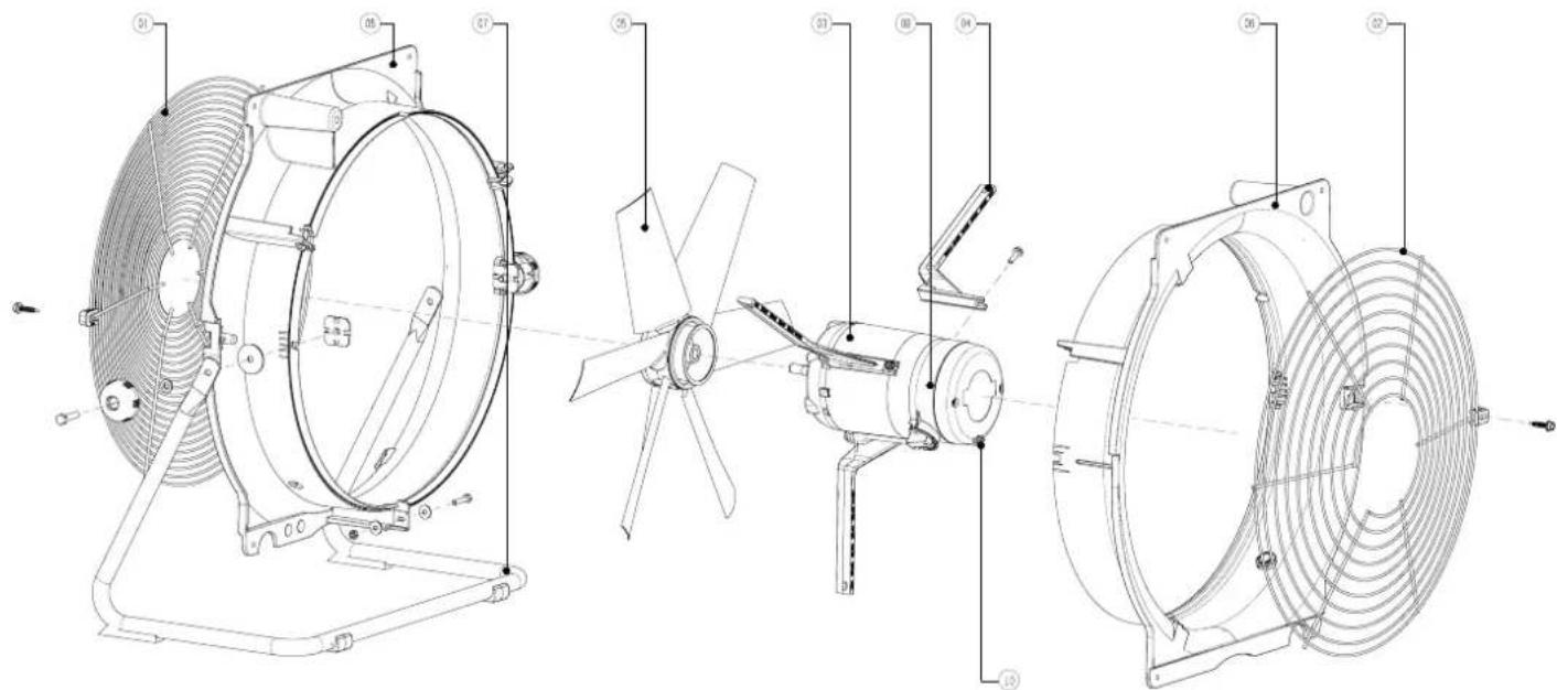 TROTEC TAC 750 E - Vue éclatée TTV 7000 Info - 2