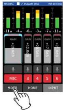 TASCAM Portacapture X8 - Procedure 3: Set the mixer - 1