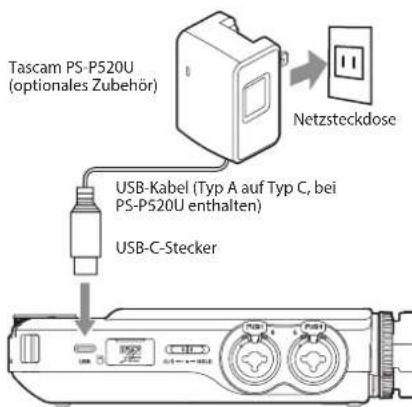 TASCAM Portacapture X8 - etrieb mit externer Stromquelle - 1