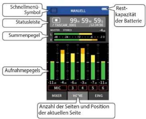 TASCAM Portacapture X8 - Ne Aufnahme-App starten - 3