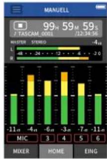 TASCAM Portacapture X8 - ■kton 1: Aufnahme-App starten - 1