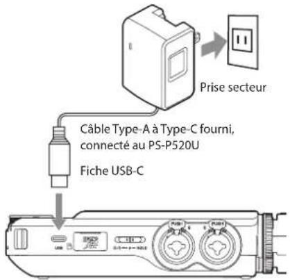 TASCAM Portacapture X8 - Emploi d'une alimentation externe - 1