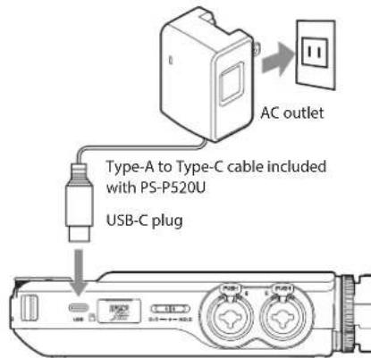 TASCAM Portacapture X8 - Using external power - 1