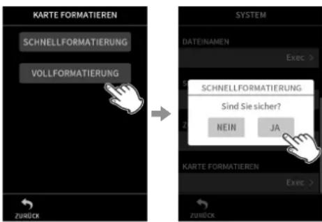 TASCAM Portacapture X8 - Eine Micro-SD-Karte formatieren (für den GebrauchVBoreiten) - 1