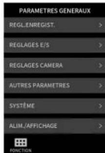 TASCAM Portacapture X8 - Écran PARAMETRES GENERAUX - 1