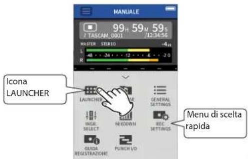 TASCAM Portacapture X8 - Ritorno alla schermata LAUNCHER - 2