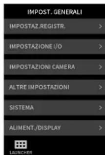 TASCAM Portacapture X8 - Schermata IMPOST. GENERALI - 1