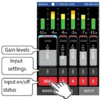 TASCAM Portacapture X8 - Procedure 2: Set input levels - 2
