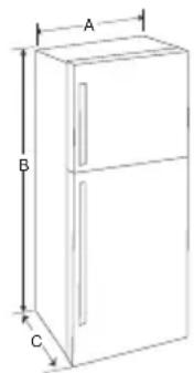 LG GTF916PZPZD - Dimenzije in razdalje - 1