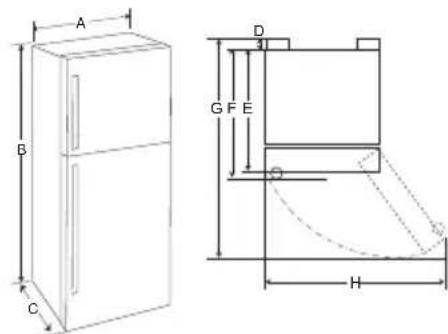 LG GTF916PZPZD - Dimensions et dégagements - 1