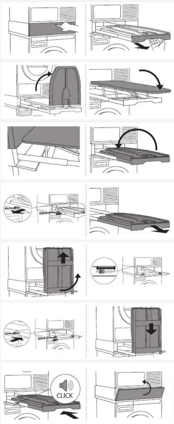ASKO HB1153W - 调整和固定熨烫板(首次使用之前) - 1