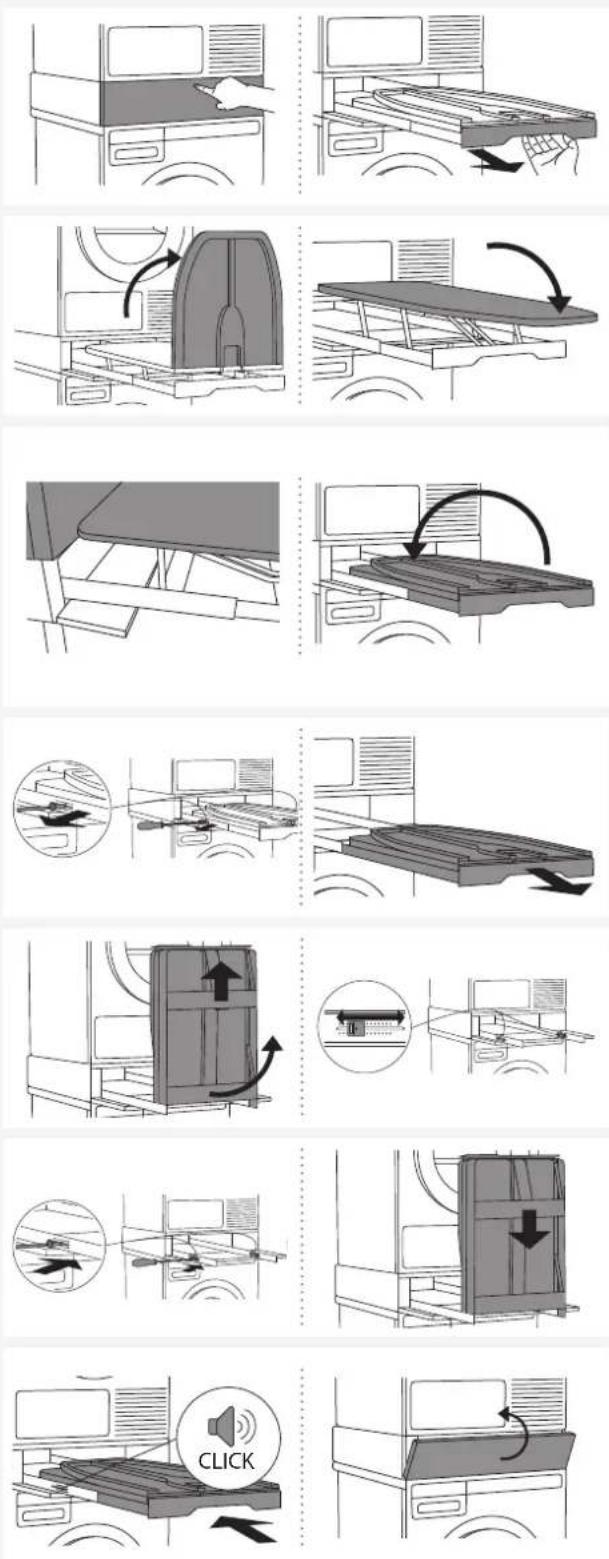 ASKO HB1153W - ADJUSTING AND FIXING THE IRONING BOARD (BEFORE FIRST USE) - 1