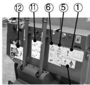 KUBOTA KC120HC - SORGE DES SICHERHEITSAUFKLEBER - 1