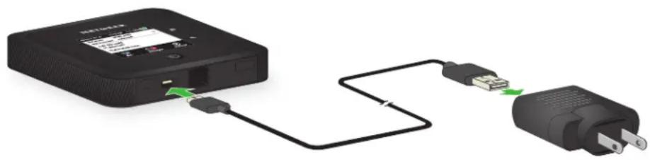NETGEAR Nighthawk MR5100C - Pour recharger la batterie à partir d'une prise murale : - 1