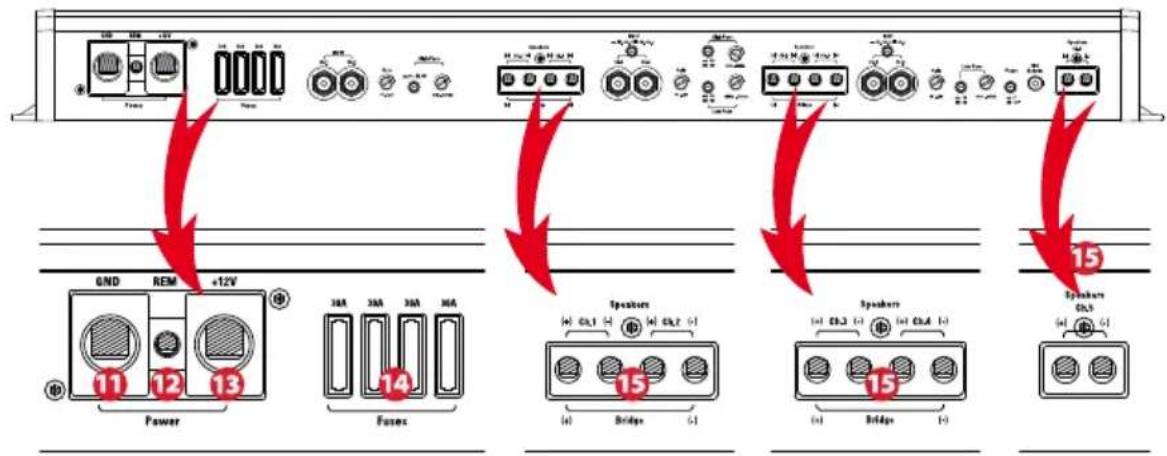 MTX Audio RFL5300 - Cavi alimentazione e altoparlanti : - 1