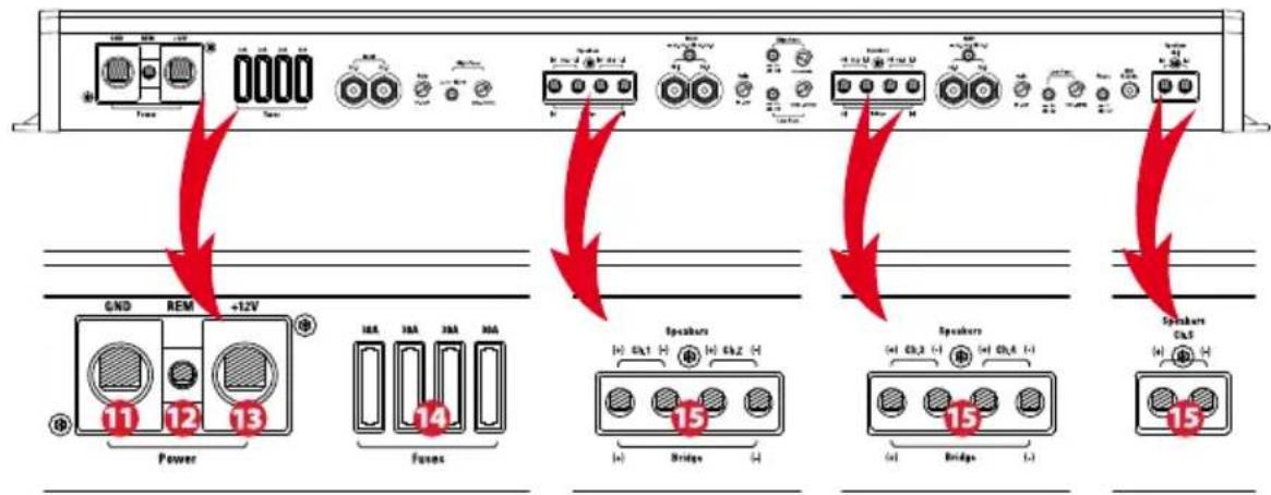 MTX Audio RFL5300 - Силовые и акустические подключения : - 1