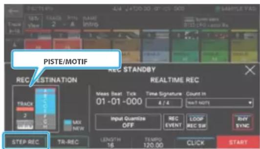 ROLAND FANTOM07 - Effectuez des réglages de piste/motif. - 1