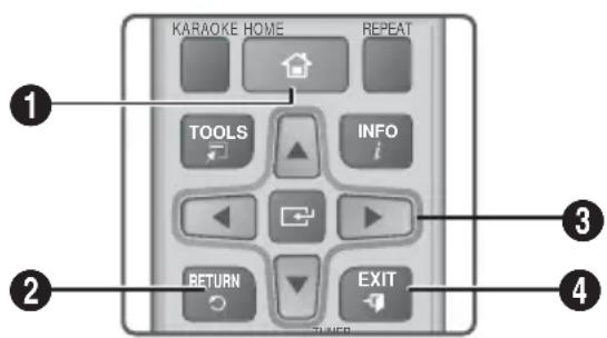 SAMSUNG HTH5550K - Boutons de la télécommande utilisés pour le menu Settings - 1