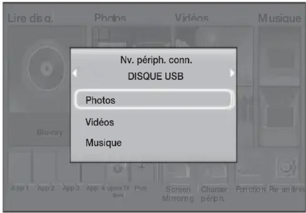 SAMSUNG HTH5550K - Méthode 1: Avant de connecter un périphérique USB l'appareil est allumé - 1