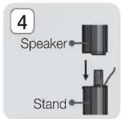 SAMSUNG HTH5550K - Installing the Speakers on the Tallboy Stand - 4