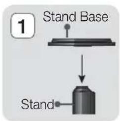 SAMSUNG HTH5550K - Installing the Speakers on the Tallboy Stand - 1