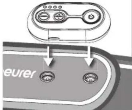 BEURER SL 40 - Fixer l'unité de commande sur la ceinture anti-ronflements - 1