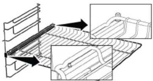 BEKO BBIM12300XD - De correcte plaatsing van het draadrooster en schaal op de telescopische rails - Op modellen met draadplanken en telescopische modellen - 1