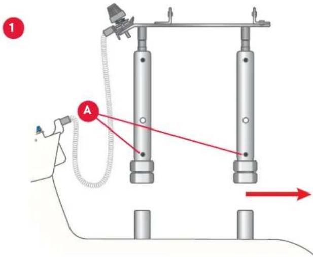 PFAFF Creative stylist MN 110 - FIXER LE SUPPORT DE FIL À LA MACHINE - 2