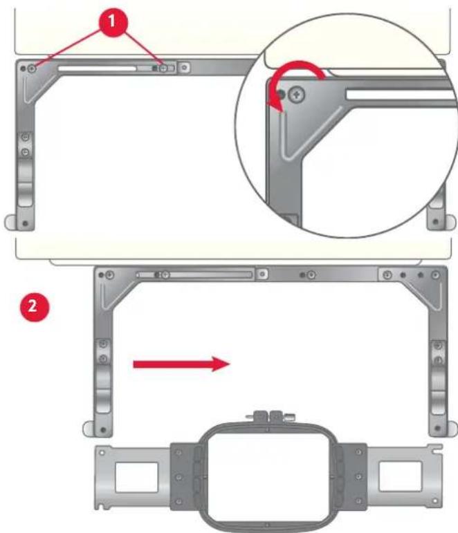 PFAFF Creative stylist MN 110 - POSITIONNER LE SUPPORT DU CERCLE PLAT - 2
