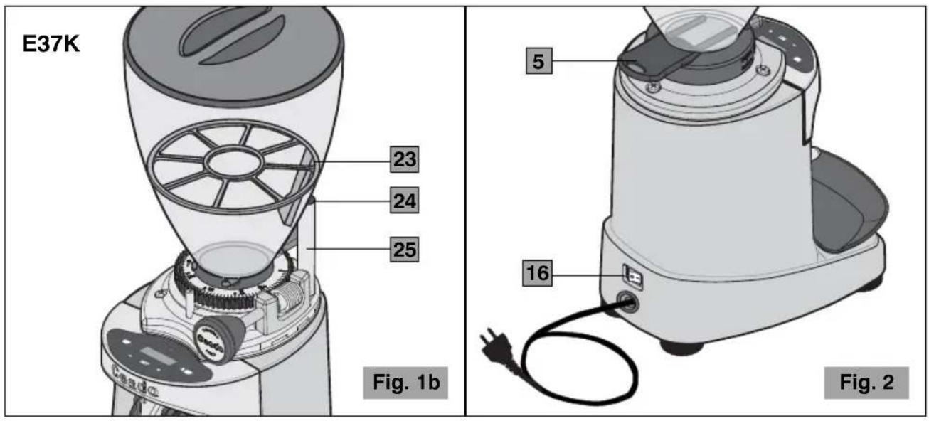 Ceado E37S - Particolarità del modello E37K (Fig. 1b) - 2