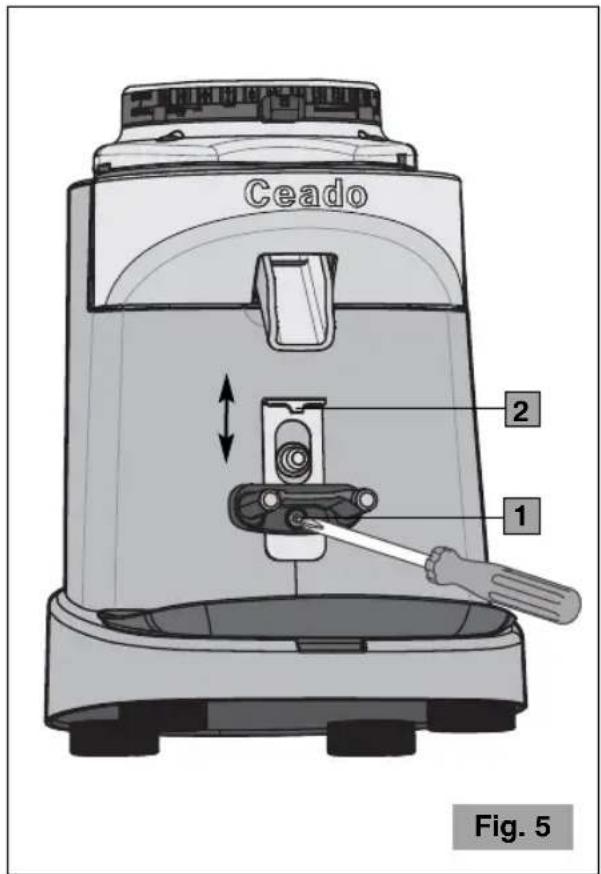 Ceado E37S - REGOLAZIONE SUPPORTO COPPA PORTA FILTRO - 1