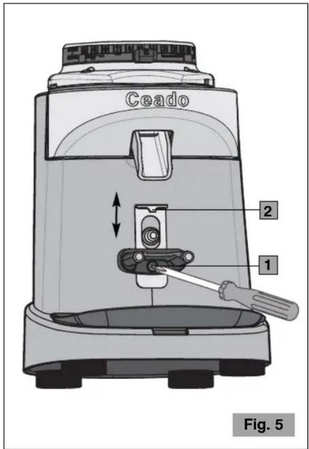Ceado E37S - ADJUSTING THE FILTER-HOLDER SUPPORT - 1