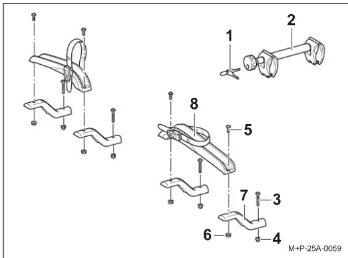Uebler P22S - Overzicht onderdelen uittbreidingsset 3e fiets - 1