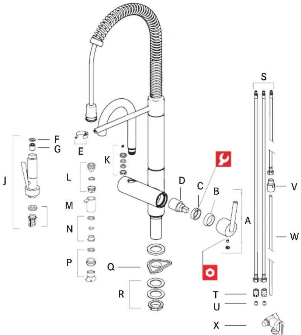 FRANKE FFPD5380 - Lista de partes/refacciónes Serie FFPD5400 - 1