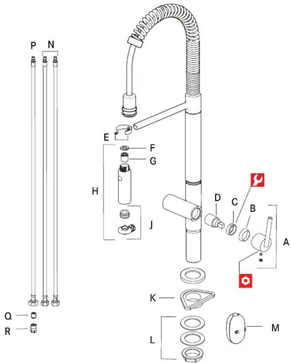 FRANKE FFPD5380 - Lista de partes/refacciónes Serie FF5300 - 1