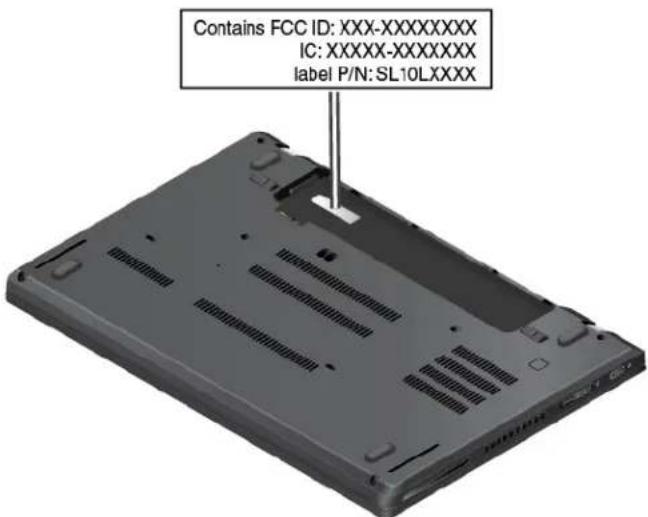 LENOVO ThinkPad T480s - Identification FCC et numéro de certification IC - 1