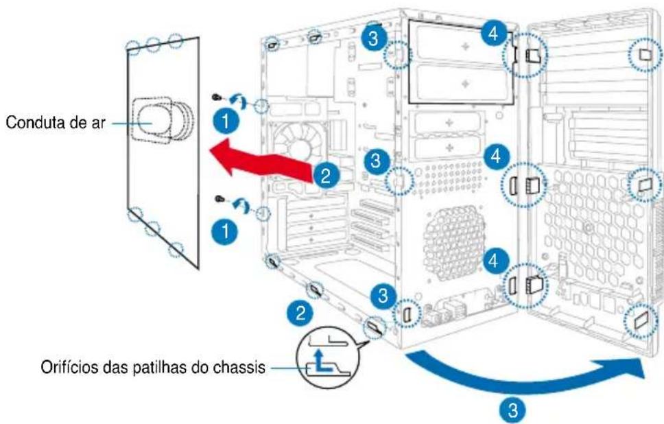 ASUS V2P5P43 - Remoção da tampa lateral e do pailen frontal - 1