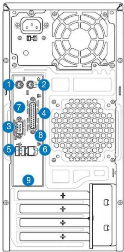 ASUS V2P5P43 - Popis zadniho panelu - 2