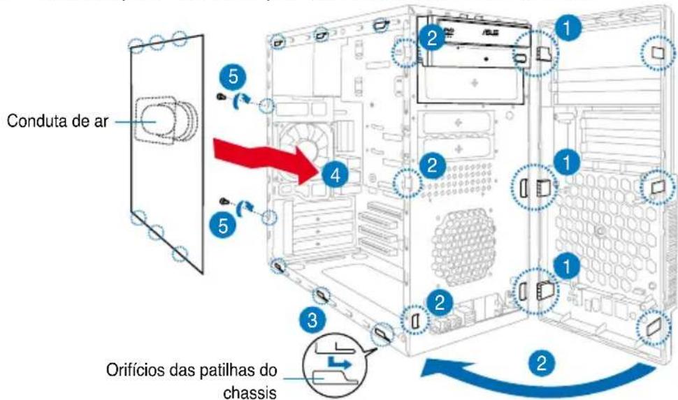ASUS V2P5P43 - Remoçao das tampas dos compartmentos e reinstalação do panei frontal e da tampa lateral - 1