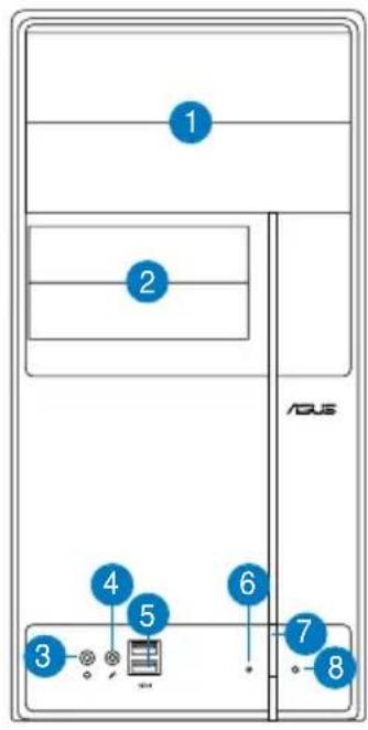 ASUS V2P5P43 - Popis predního panelu - 2