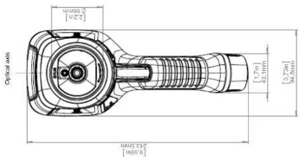 Optical axis [9.55in] 243.5mm [2.2in] Ø56mm [1,7in] 43.1mm [3,73in] 94.8mm