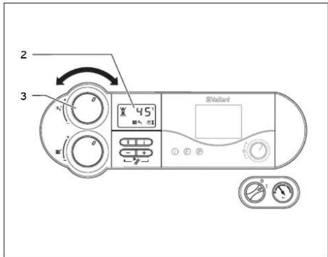 VAILLANT AtmoTec Plus VUW 244 - Instelling van de warmwatertemperatuur - 1