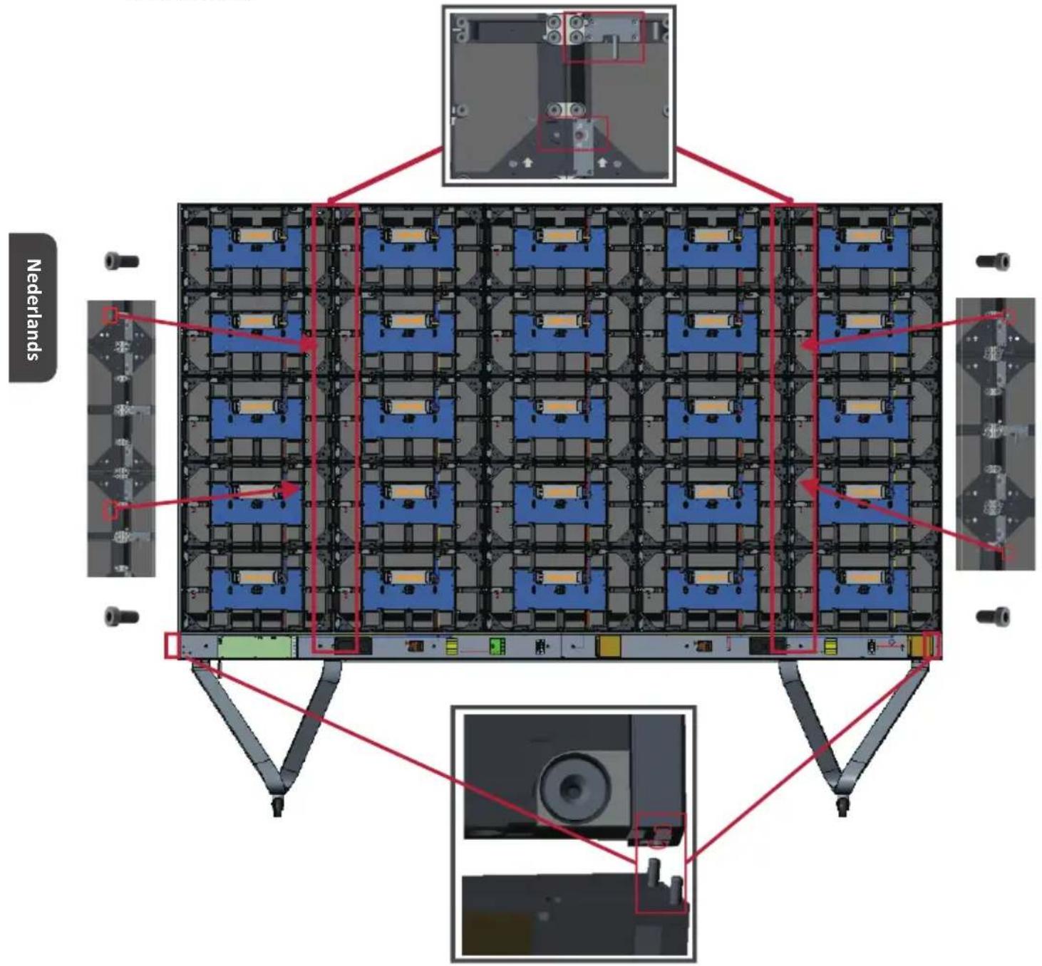 VIEWSONIC LDSTND001 - Installatie van de Linker- en Rechterkast - 1