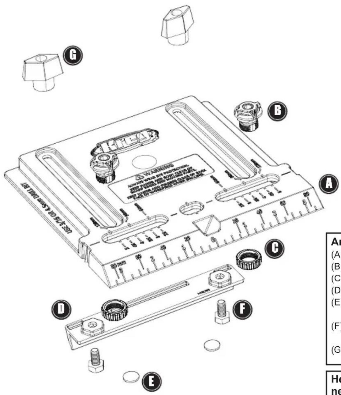 Kreg Cabinet Hardware Jig - Piezas - 1